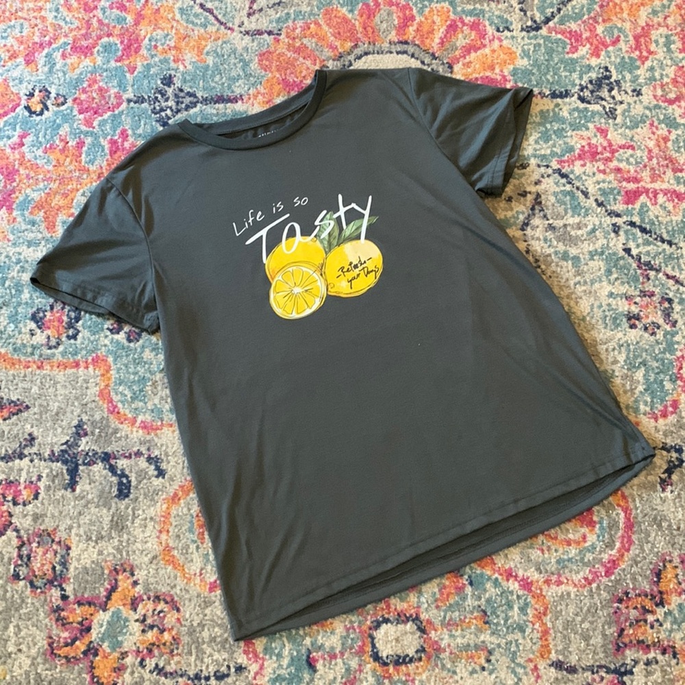 SHEIN Life Is So Tasty Lemon Summer T-Shirt XL